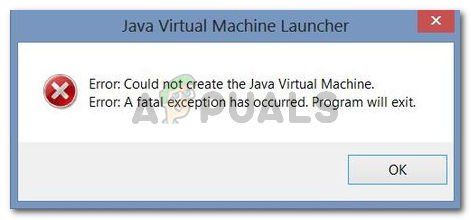 Не удалось создать виртуальную машину Java. Ошибка: произошло фатальное исключение. Программа будет закрыта.