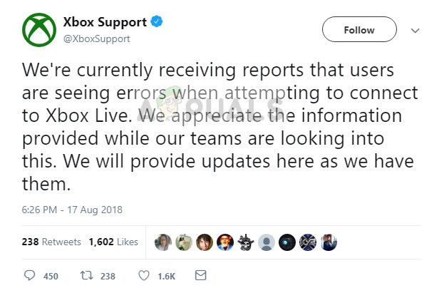 Поддержка Xbox, признающая возмущения Xbox Live