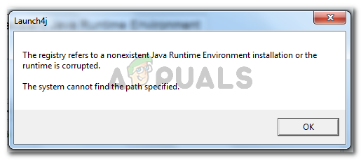 Реестр ссылается на несуществующую установку Java Runtime Environment или среда выполнения повреждена. Система не может найти указанный путь