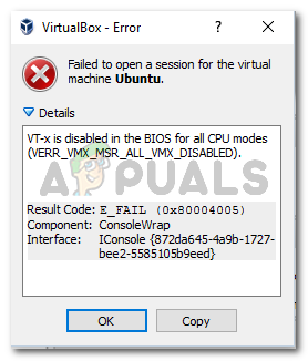 VT-x отключен в BIOS для всех режимов процессора (VERR_VMX_MSR_ALL_VMX_DISABLED