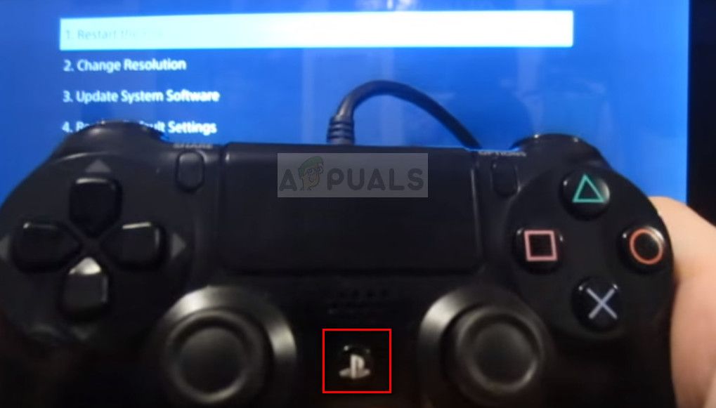 Подключите контроллер к Ps4 через USB-кабель и нажмите кнопку PS