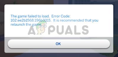 Sims 4 не удалось загрузить игру код ошибки 102 70c7f9a6 8998dd17