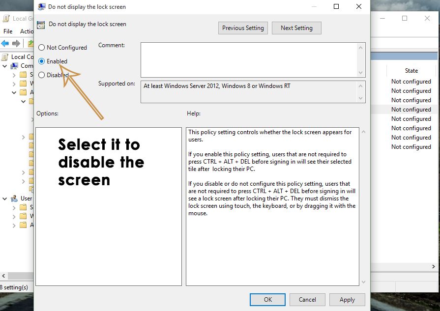 Блокировка экрана Windows 8 и 10-3