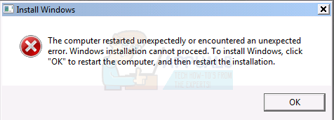 Компьютер перезагрузился неожиданно или обнаружил непредвиденную ошибку