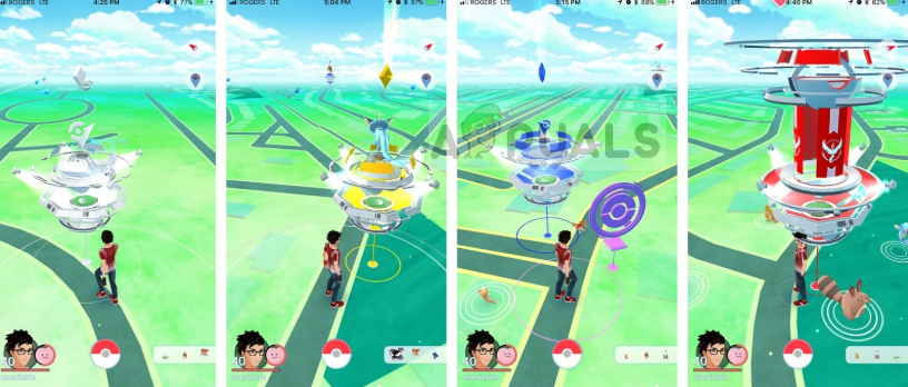 Различные спортзалы в Pokemon Go