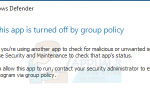 Как исправить ошибку Защитника Windows Это приложение отключено групповой политикой —