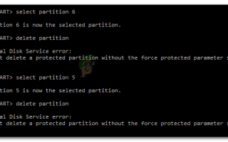 Исправлено: невозможно удалить защищенный раздел без набора параметров Force Protected —