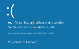Исправлено: CLOCK_WATCHDOG_TIMEOUT Синий экран смерти в Windows 10 —