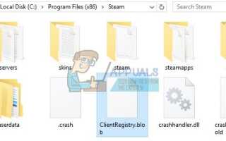 Исправлено: ClientRegistry.blob отсутствует в каталоге Steam —