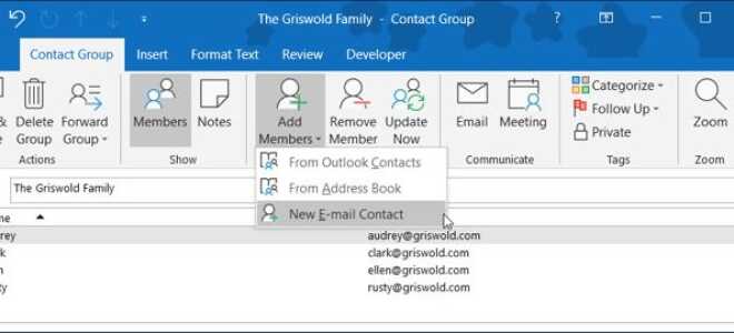 Как создать группу электронной почты и список рассылки в Outlook