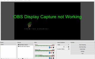 Исправлено: OBS Display Capture не работает —
