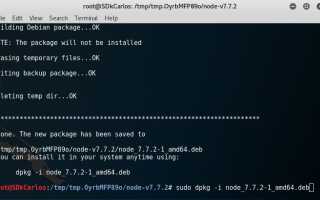 Как установить Node.js в Kali Linux