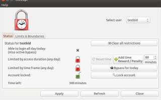 Ubuntu Timekpr контролирует доступ к компьютеру для детей, а не только доступ в Интернет