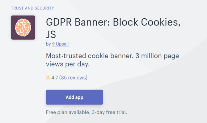 GDPR Banner Shopify App Безопасность