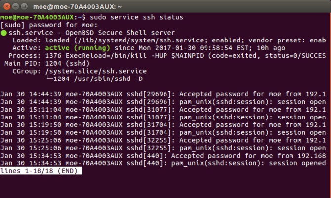 SSH-Status-Бег