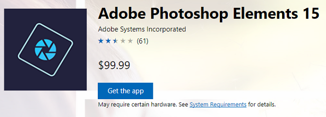 Adobe Photoshop элементы Windows Store приложения