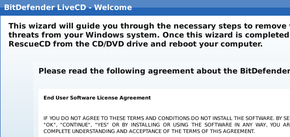 BitDefender-лицензия система спасения CD