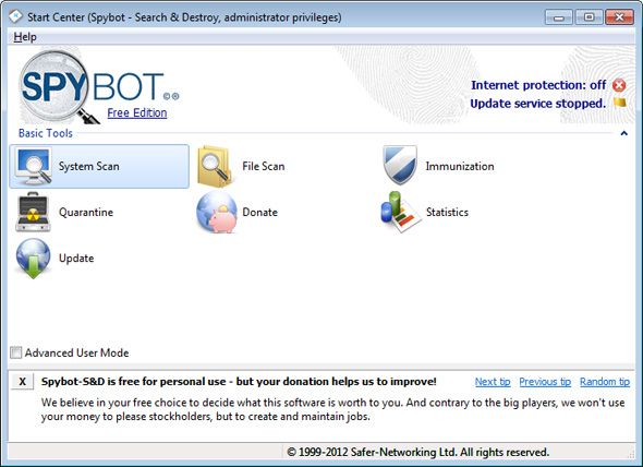 Убедись, что ты're Clean With These Free One-Time Scan Antivirus Tools [Windows] free antivirus tools spybot