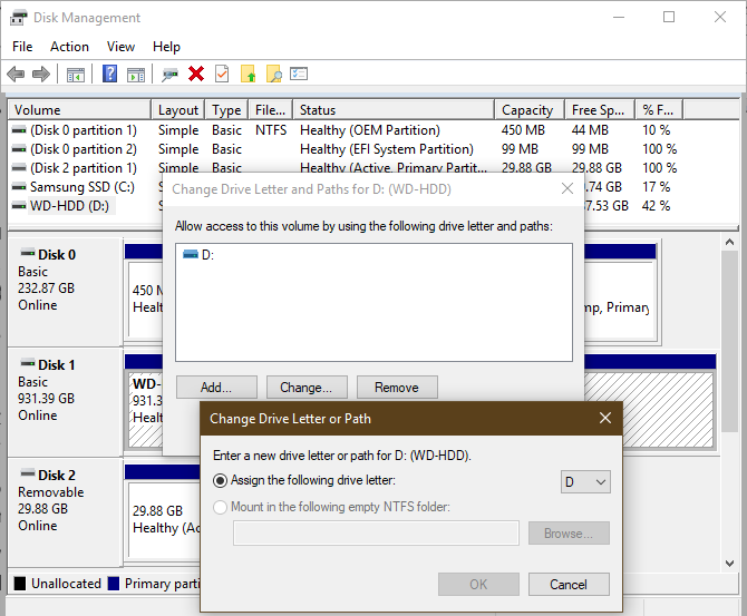 Управление дисками Windows Назначить букву диска