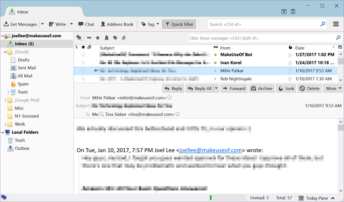 5 лучших настольных почтовых клиентов't Cost a Dime desktop email thunderbird