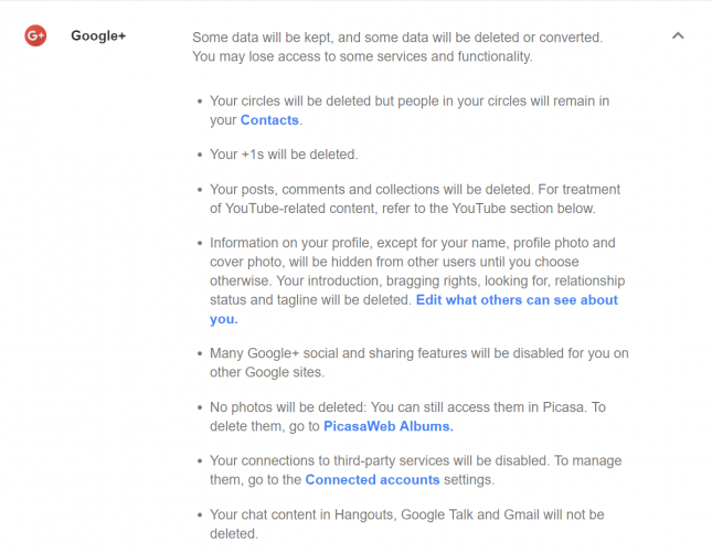 Google Plus удалить аккаунт