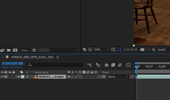 Как перемещать текст отслеживания в временной шкале образца Adobe After Effects