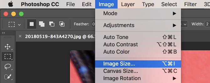 Photoshop инструмент размера изображения