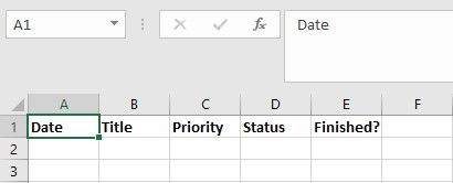 Excel, автозаголовок