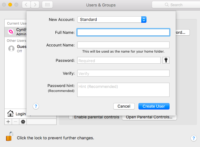 клавиатура macbook не работает - Создать нового пользователя