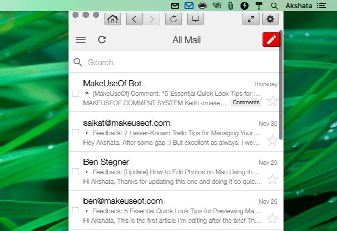мобильный режим в ходу в обмен на Gmail-меню-бар-приложения-окна-на-макинтош