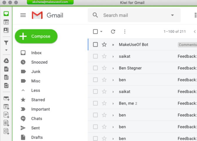 Киви-для-Gmail-умолчанию-ящик-интерфейс-на-макинтош