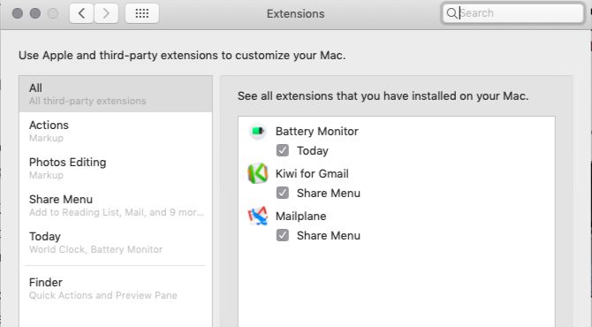 включить-киви-для-Gmail-акции меню-в-MacOS-настройки