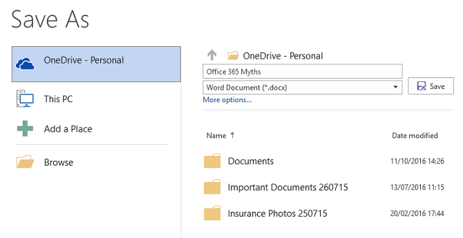 Office 365 Сохранить документ