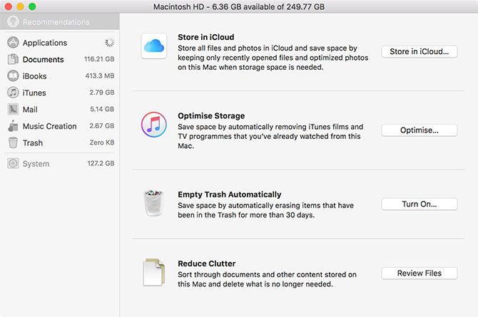 Mac оптимизирует хранение