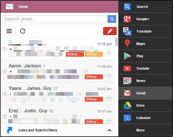 Черное меню: доступ ко всем службам Google в одном меню [Chrome] Gmail Входящие