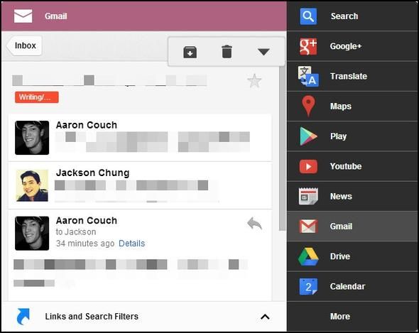 Черное меню: доступ ко всем службам Google в одном меню [Chrome] Gmail Convo