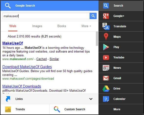 Черное меню: доступ ко всем службам Google в одном меню [Chrome] Search1