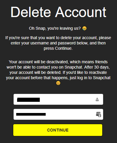 Как удалить свой аккаунт Snapchat удалить Snapchat