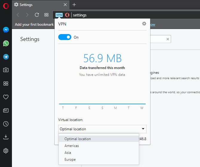Opera VPN Desktop - лучшие безлимитные бесплатные услуги VPN