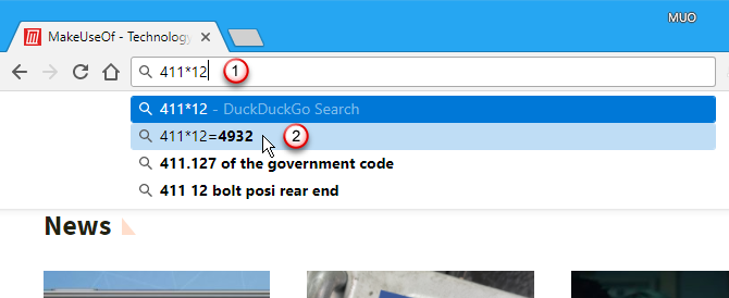 Используйте Chrome's address bar as a calculator