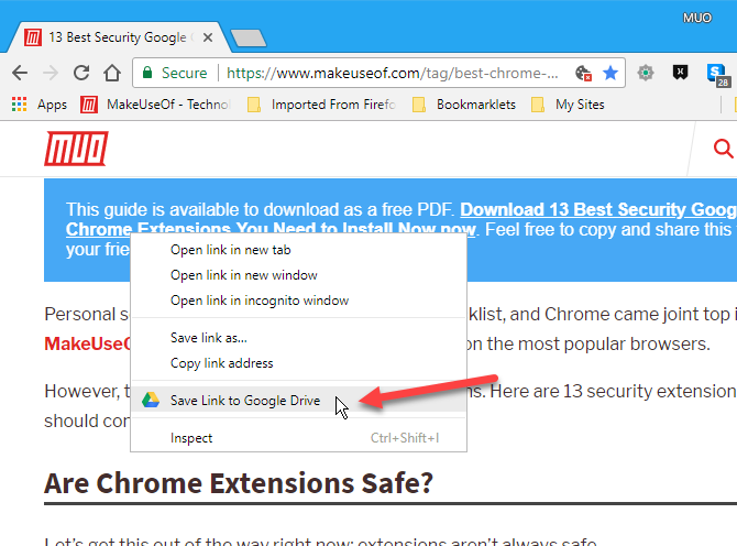 Сохранить ссылку на Google Drive