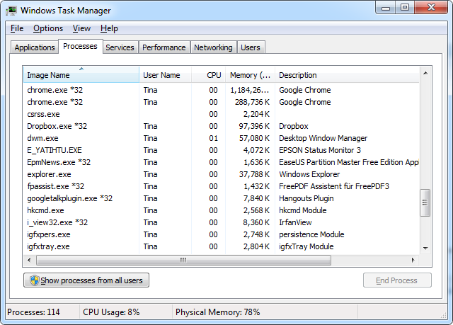 Диспетчер задач Windows