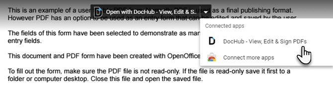 Как заполнять PDF-формы с помощью Google Drive Open с помощью DocHub