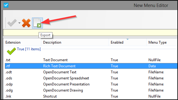 Усилитель правого клика - кнопка экспорта