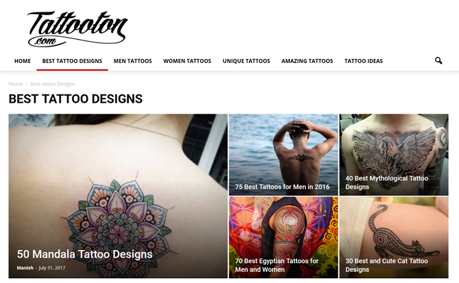 Домашняя страница Tattooton