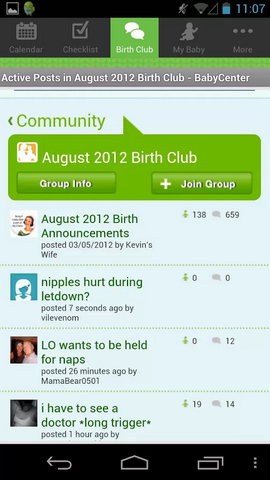 3 приложения для Android, полные отличных советов для родителей My Baby BabyCenter