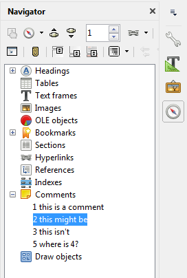 Боковая панель LibreOffice
