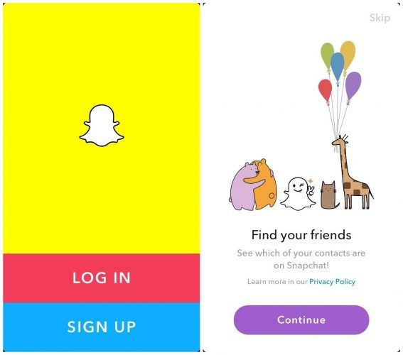 как использовать Snapchat - экран настройки