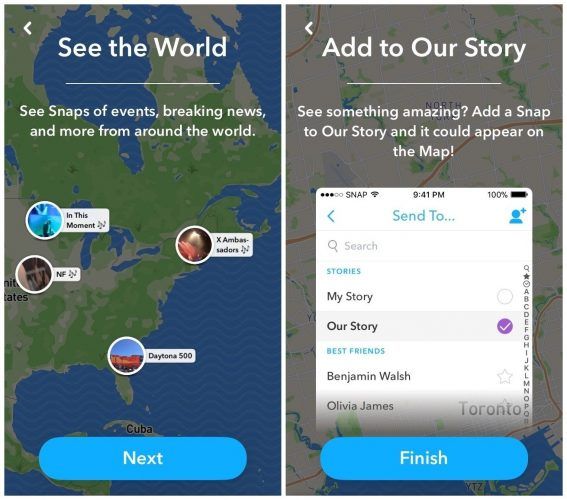 как использовать Snapchat - скриншоты карты