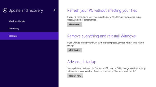 загрузки в продвинутом-стартапе-меню-из-изменений-PC-настройка-приложение